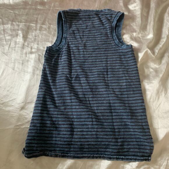 Anthropologie Pilcro XS Striped Tank Top Navy Blue Cotton Casual Distressed Knit - Picture 7 of 14